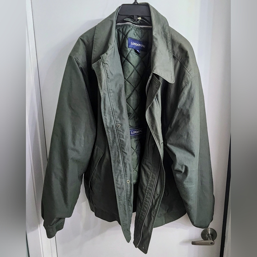 Vintage! London Fog Khak-ease XXL Men's Jacket/Coat Khaki Green Quilted Lining